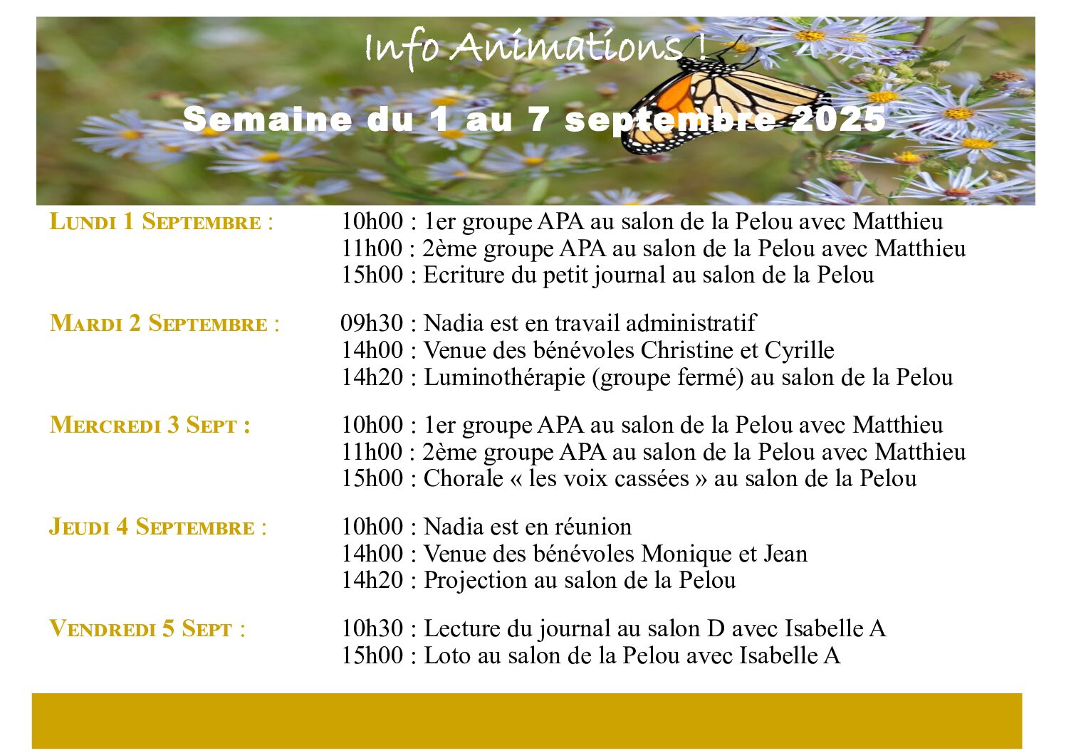 Animations EHPAD