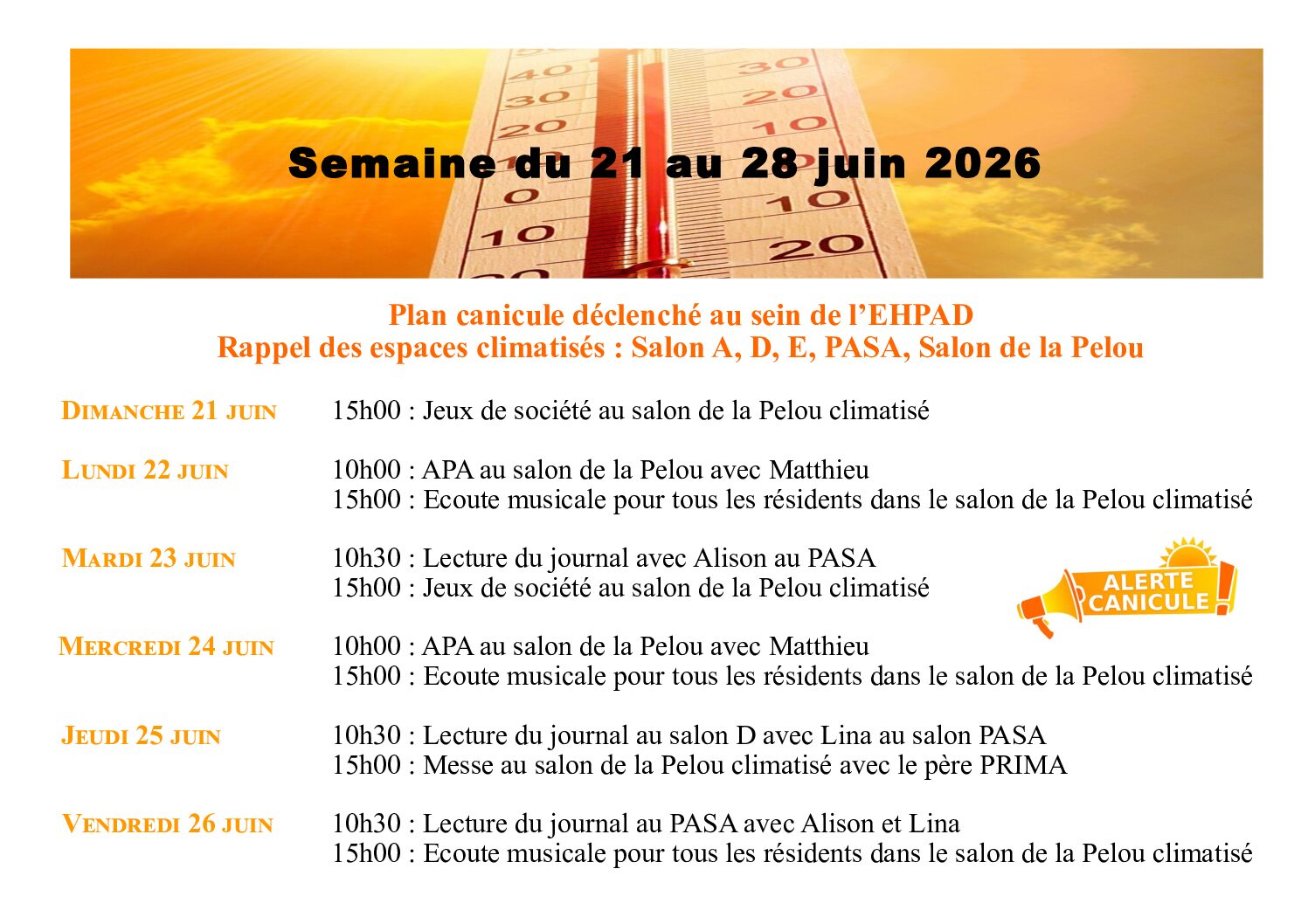 Animations EHPAD
