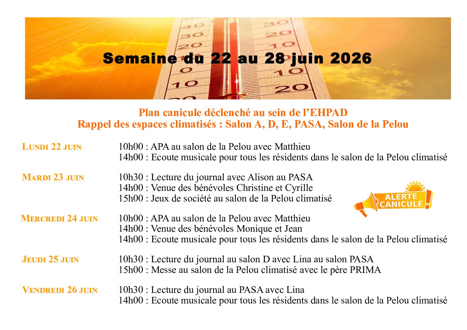 Animations EHPAD